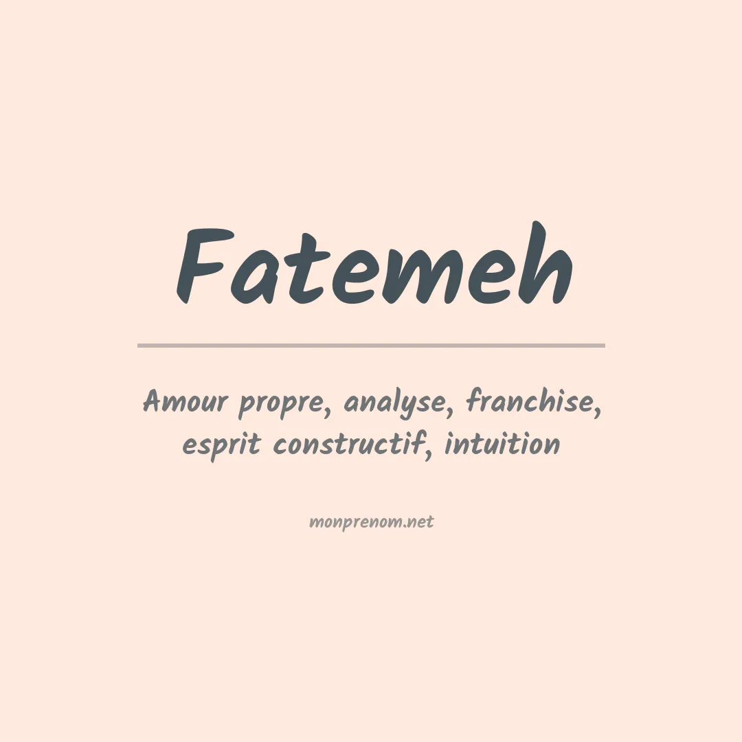 Signification du Prénom Fatemeh Signification du Prénom Fatemeh