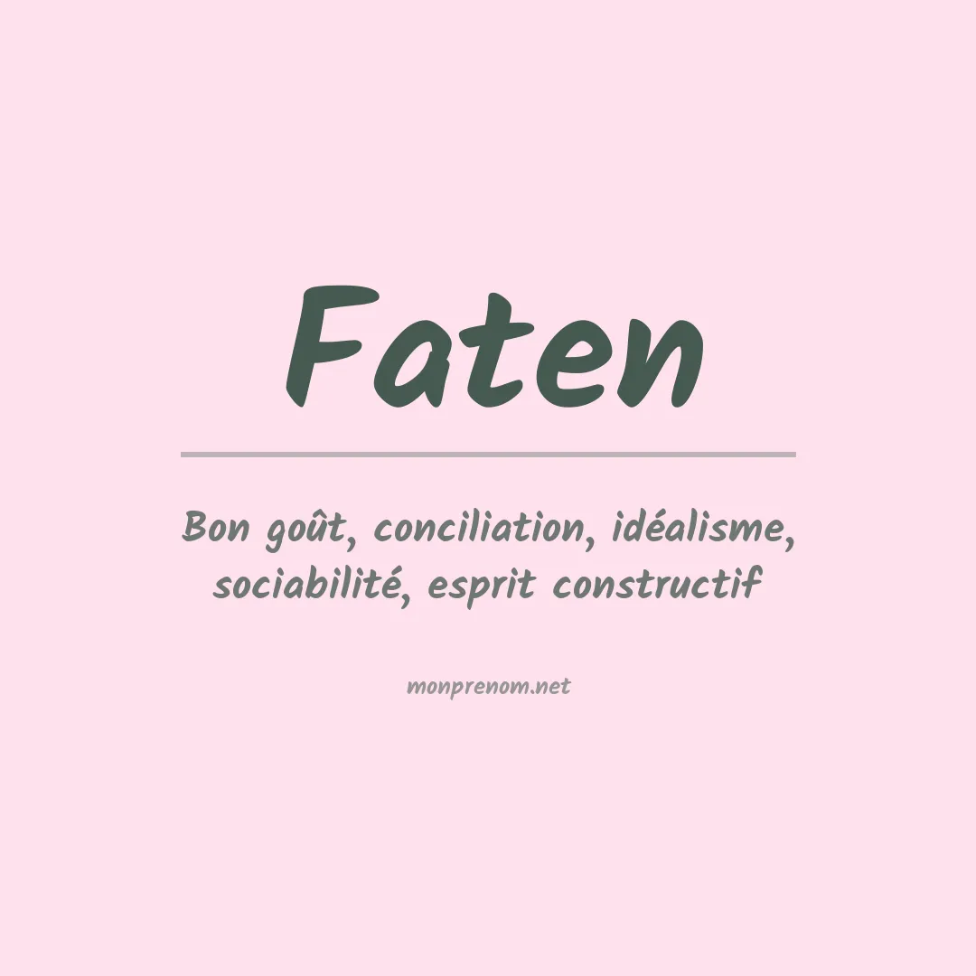 Signification du Prénom Faten