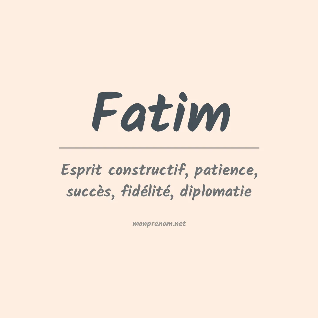 Signification du Prénom Fatim Signification du Prénom Fatim