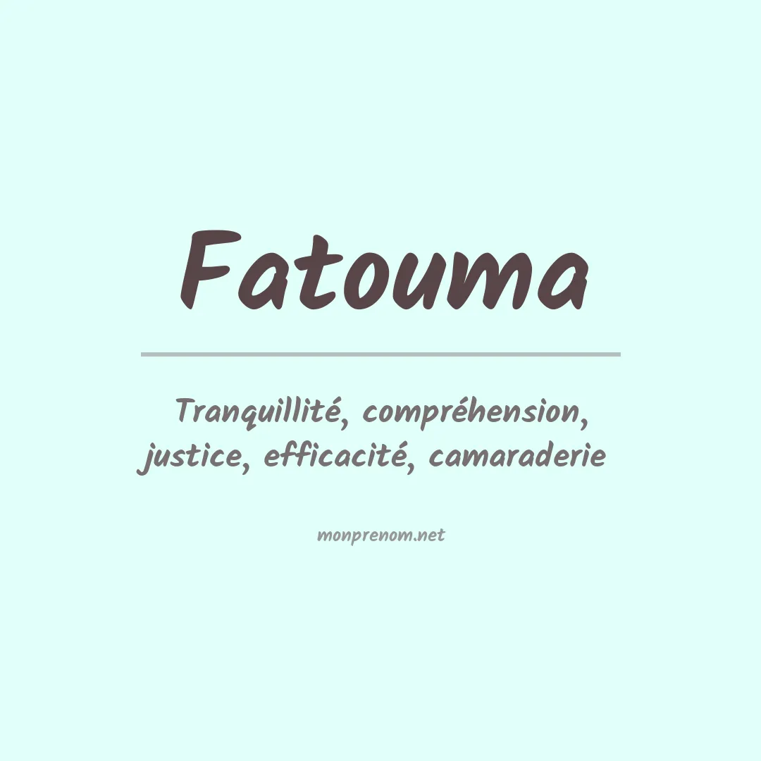 Signification du Prénom Fatouma Signification du Prénom Fatouma