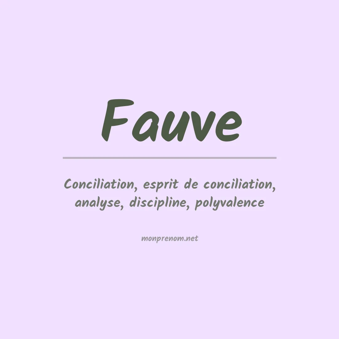 Signification du Prénom Fauve Signification du Prénom Fauve