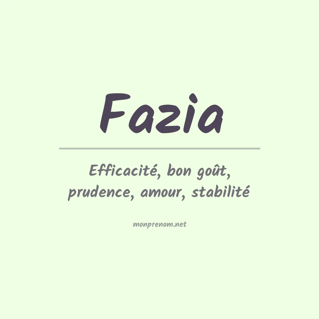 Signification du Prénom Fazia Signification du Prénom Fazia