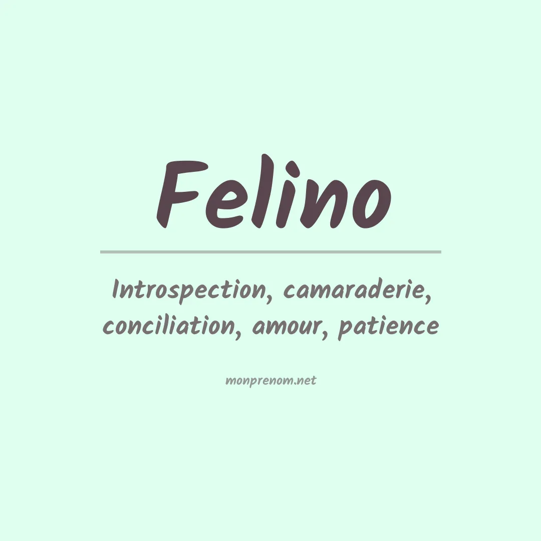 Signification du Prénom Felino Signification du Prénom Felino