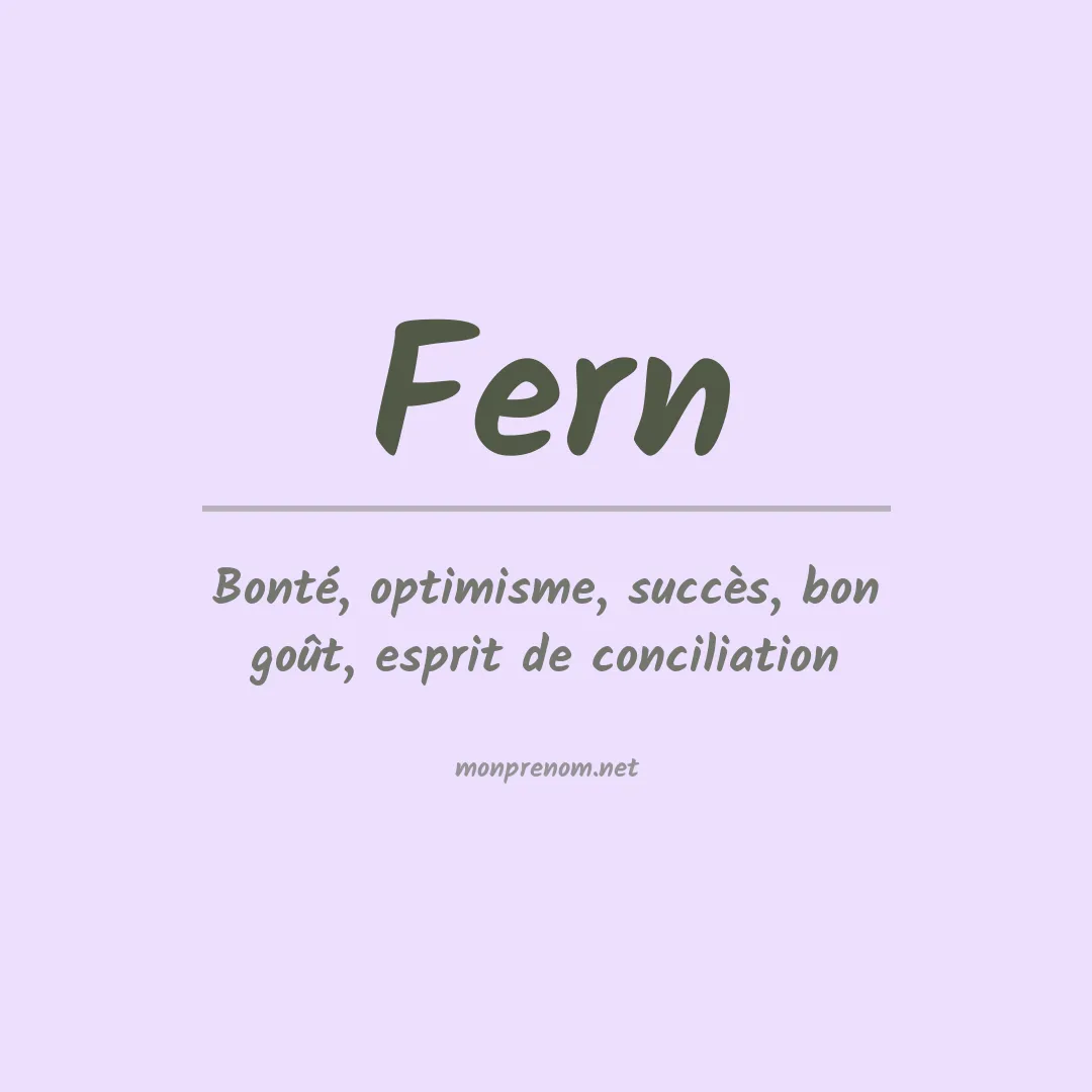 Signification du Prénom Fern