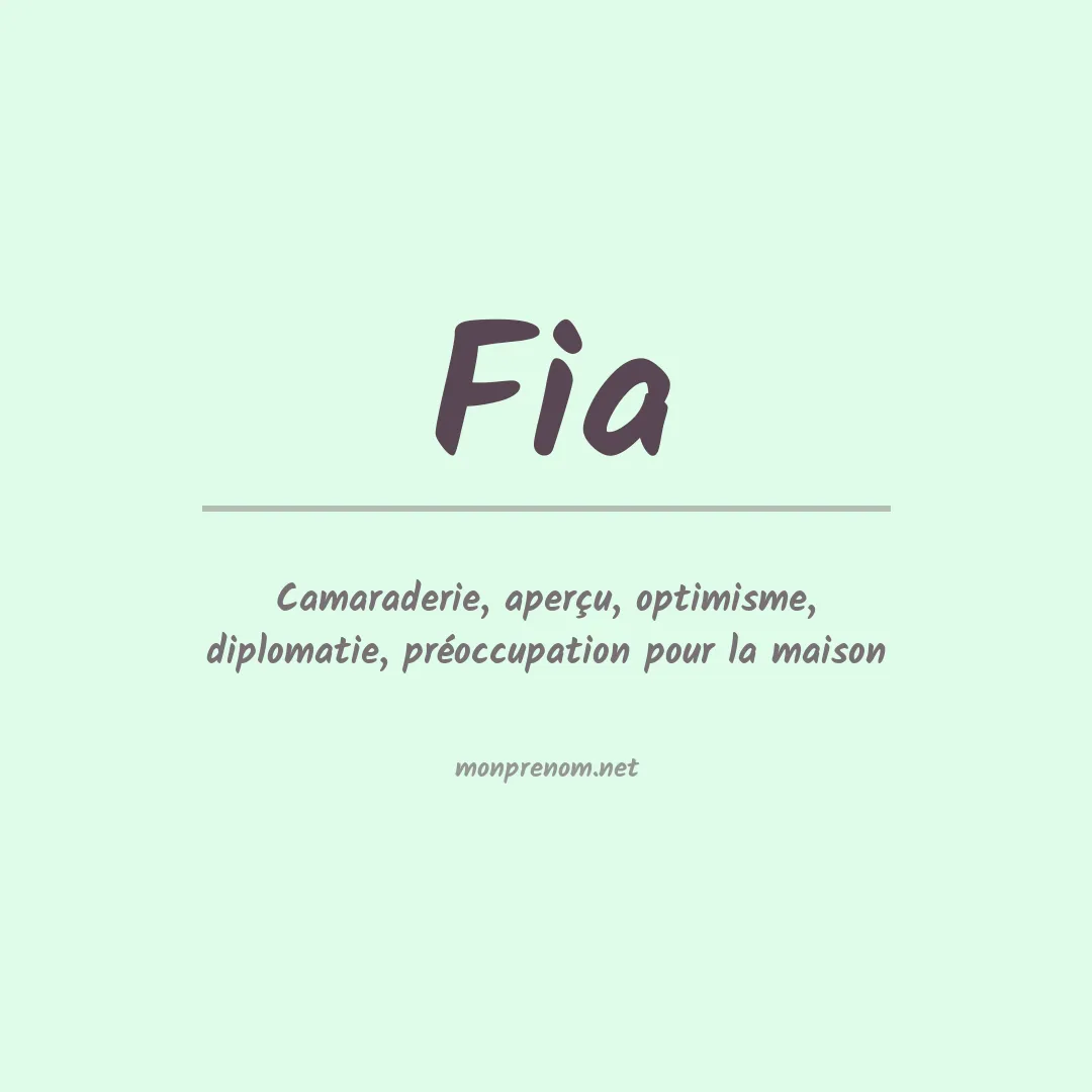 Signification du Prénom Fia