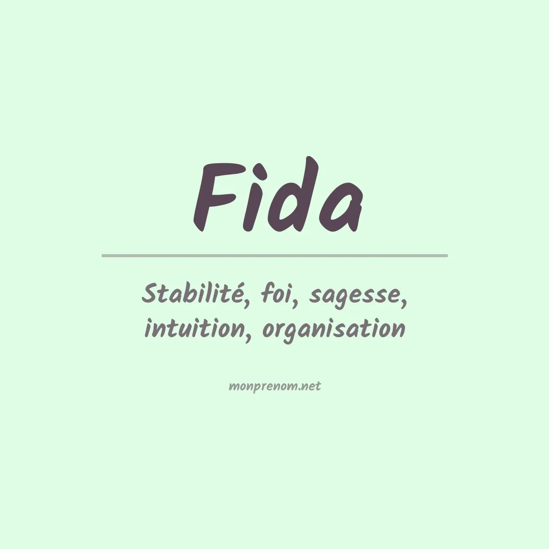 Signification du Prénom Fida