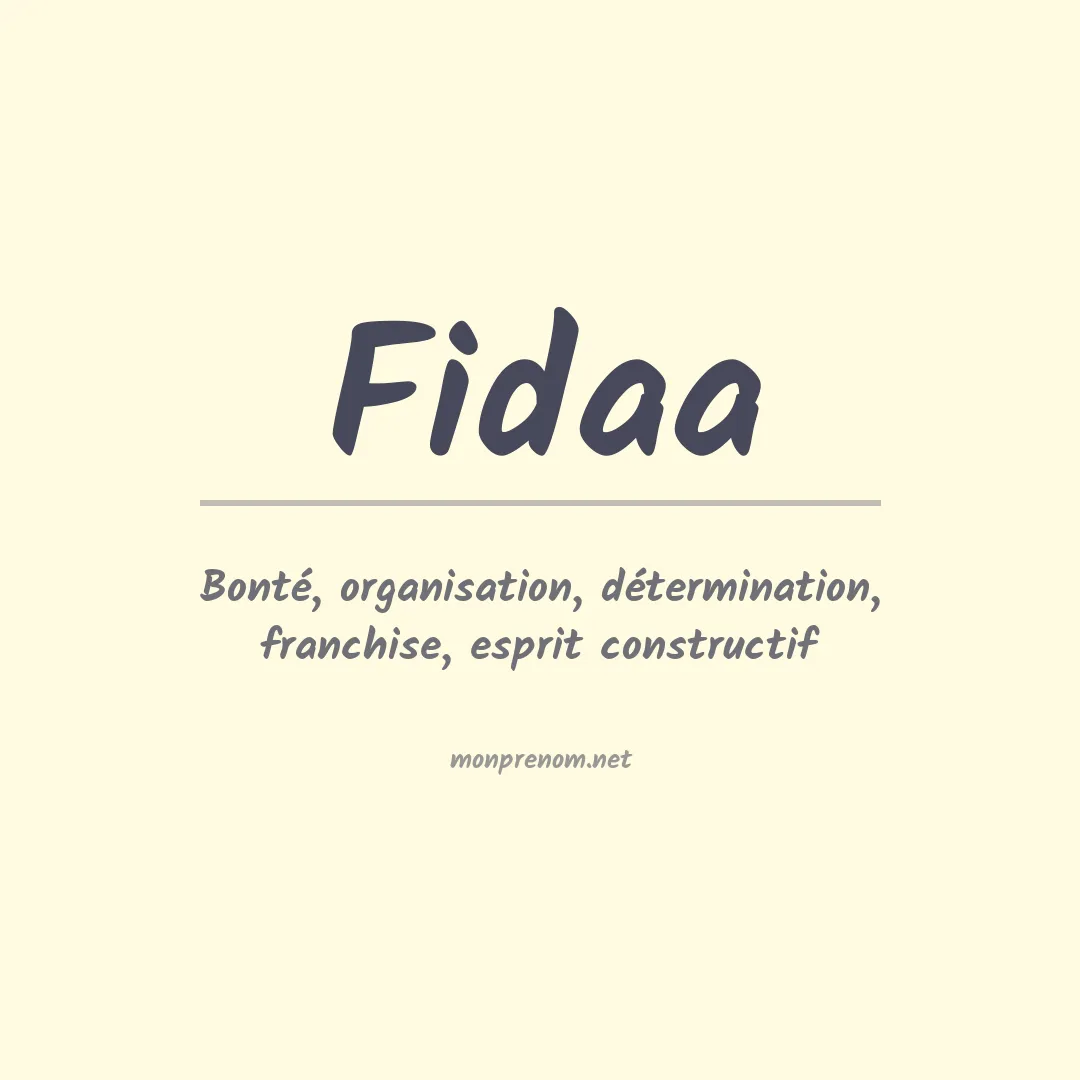 Signification du Prénom Fidaa Signification du Prénom Fidaa