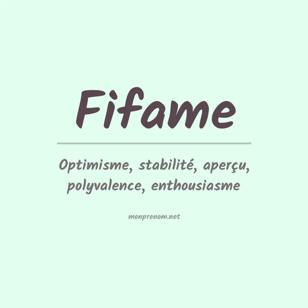 Signification du Prénom Fifame Signification du Prénom Fifame