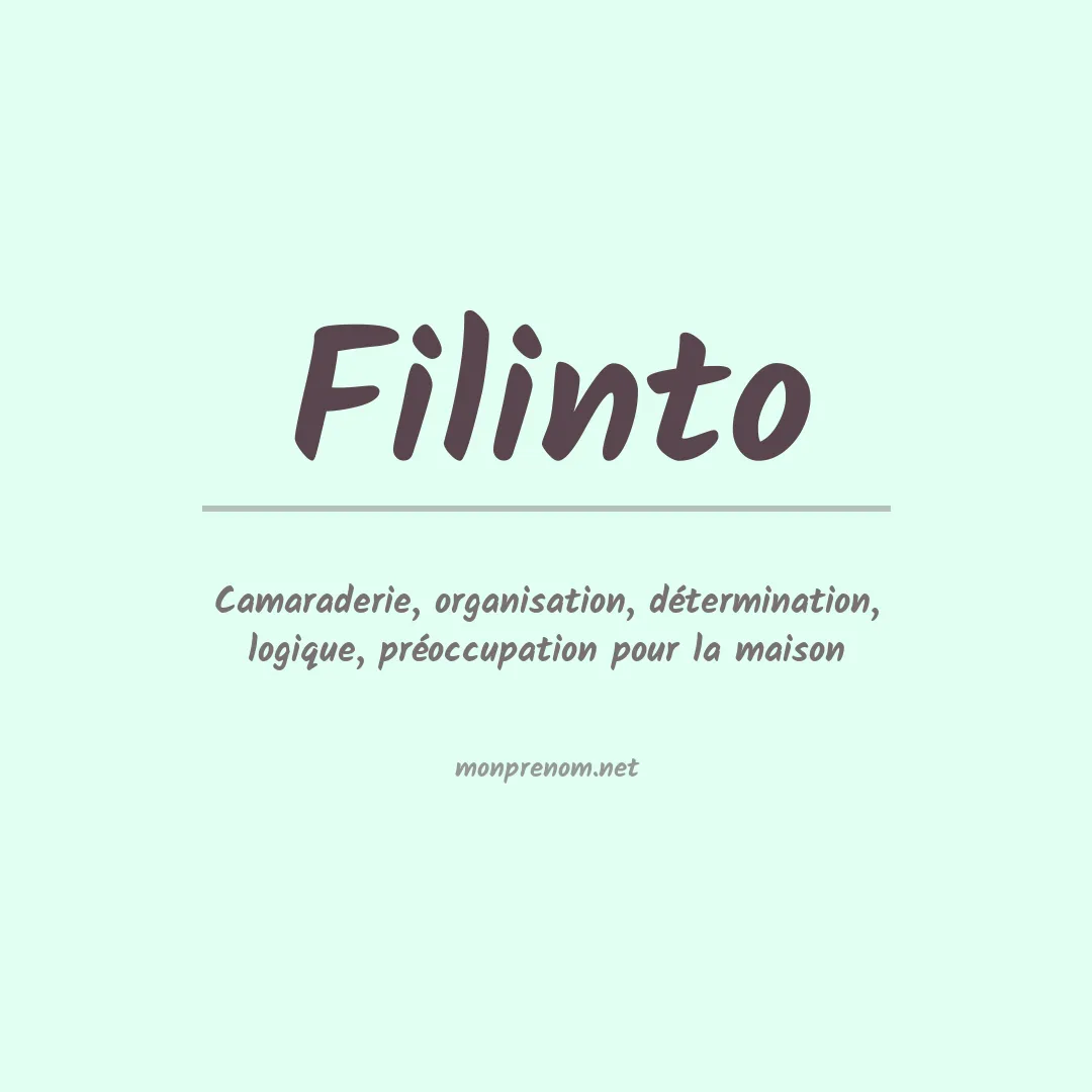 Signification du Prénom Filinto