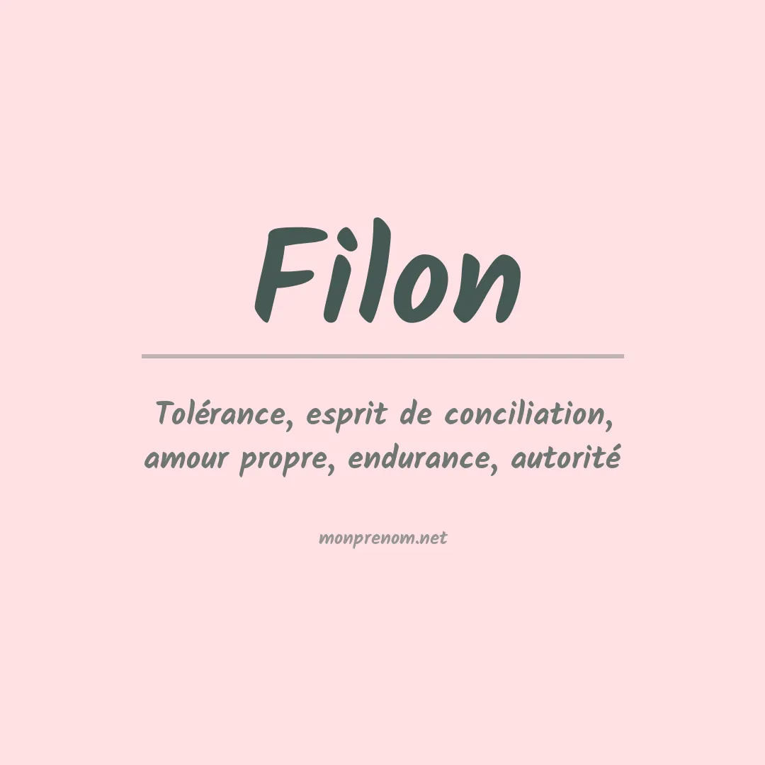 Signification du Prénom Filon