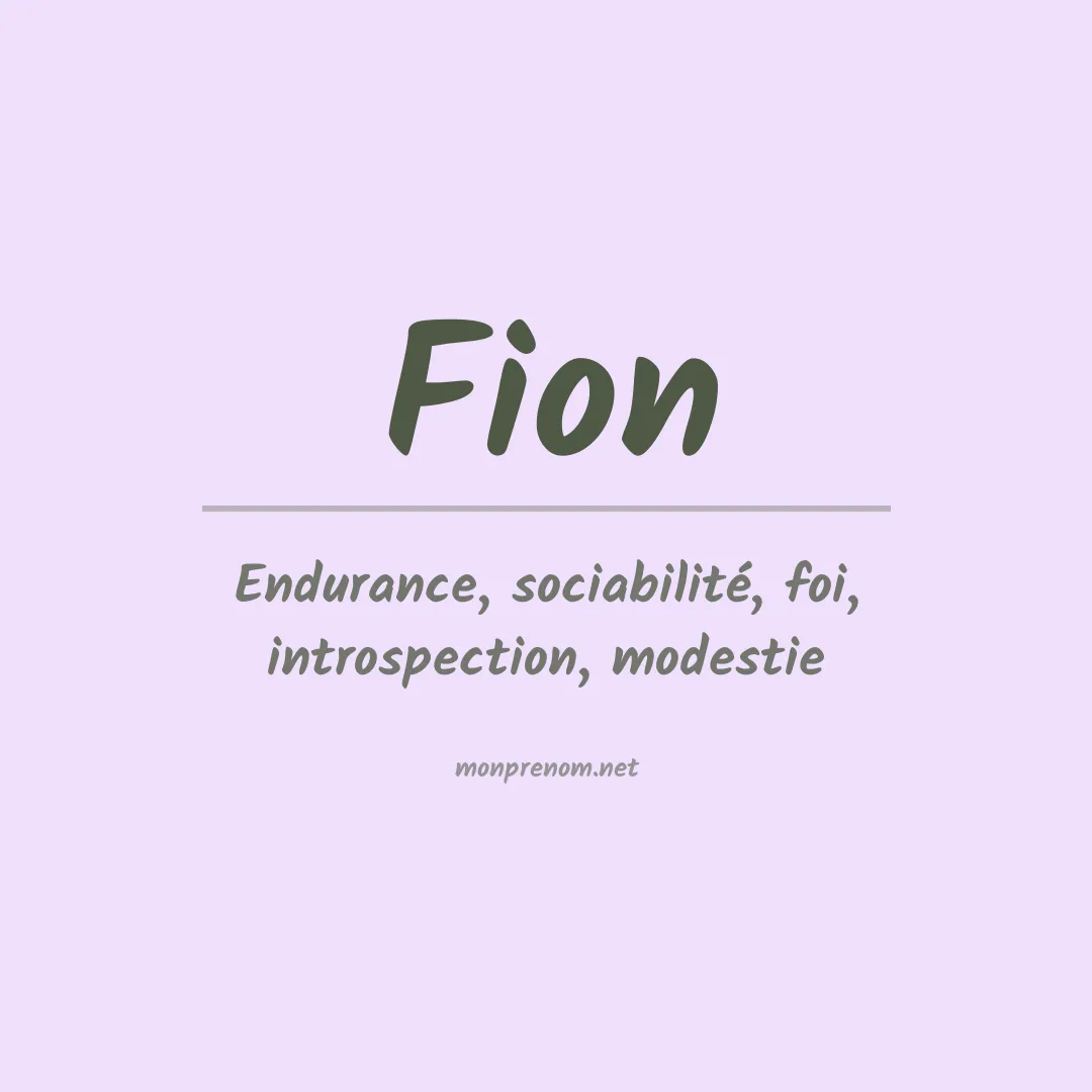 Signification du Prénom Fion Signification du Prénom Fion