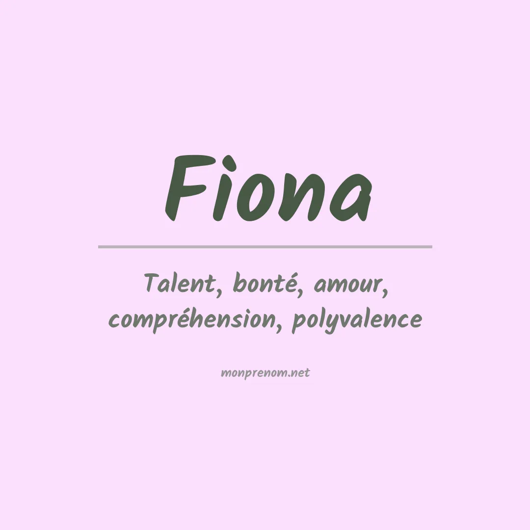 Signification du Prénom Fiona
