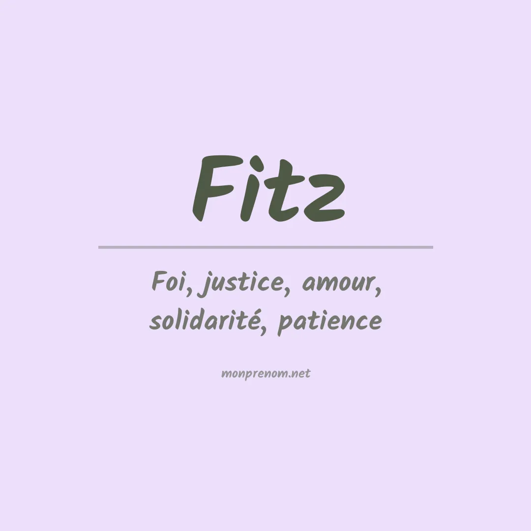 Signification du Prénom Fitz