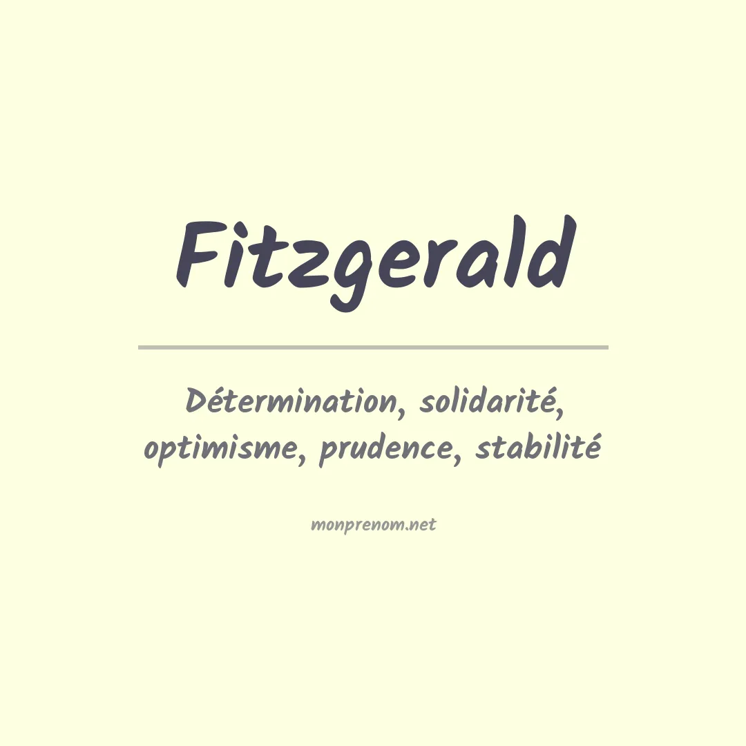 Signification du Prénom Fitzgerald