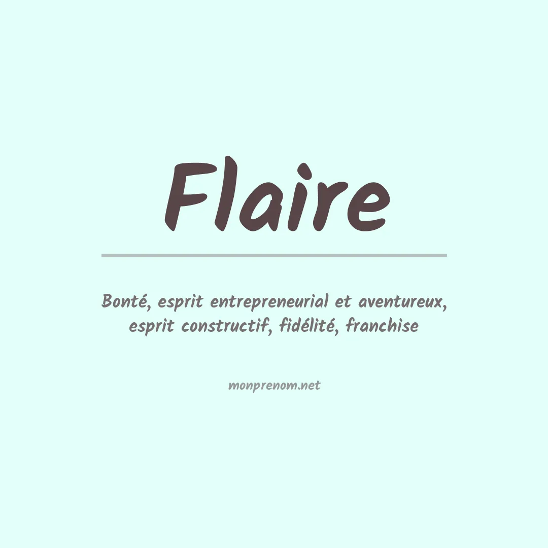 Signification du Prénom Flaire Signification du Prénom Flaire
