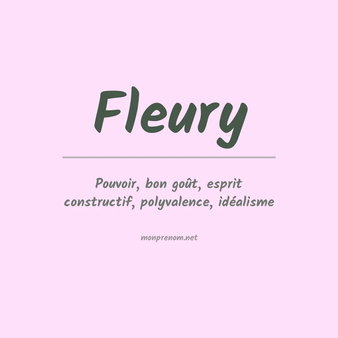 Signification du Prénom Fleury