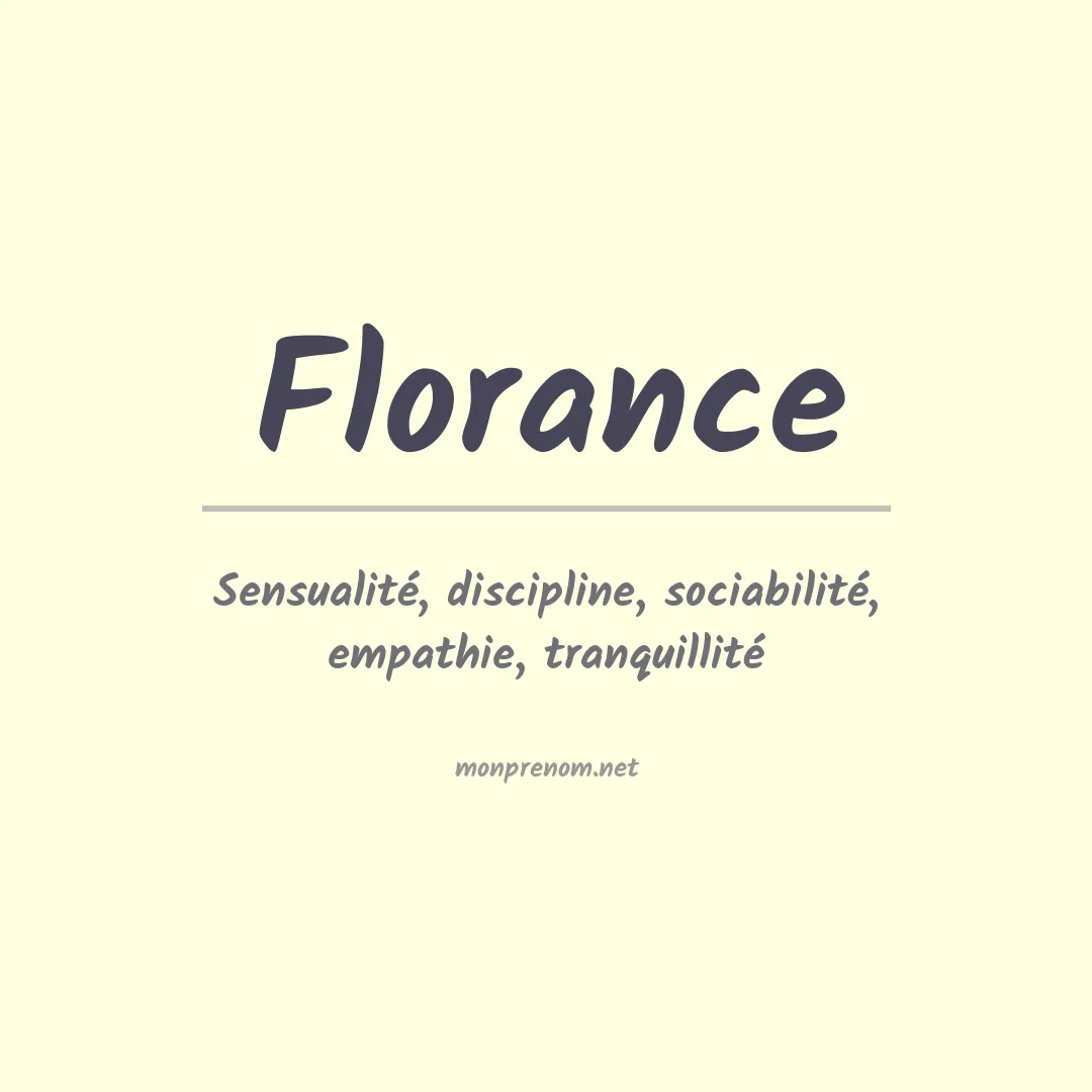 Signification du Prénom Florance