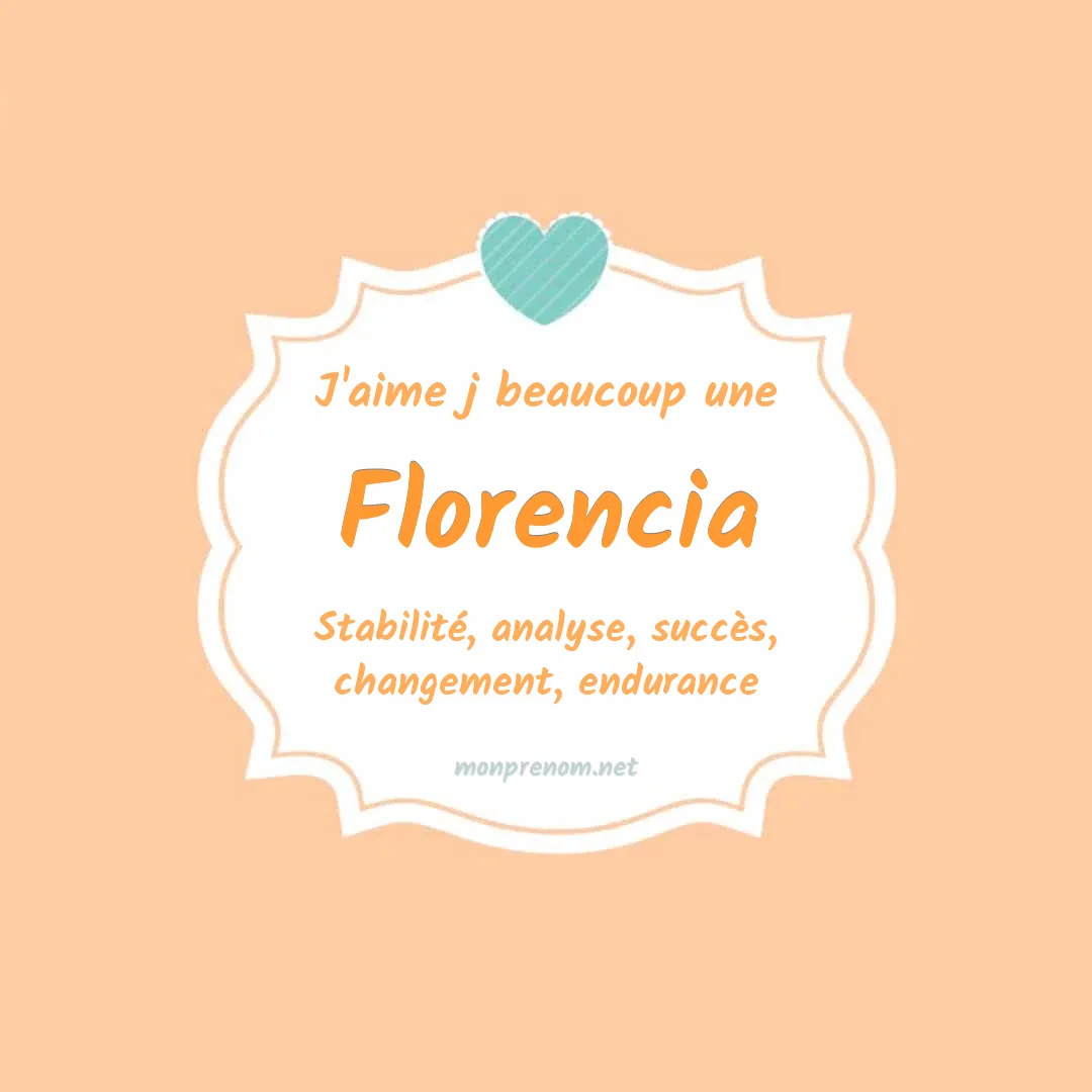 j'aime beaucoup Florencia