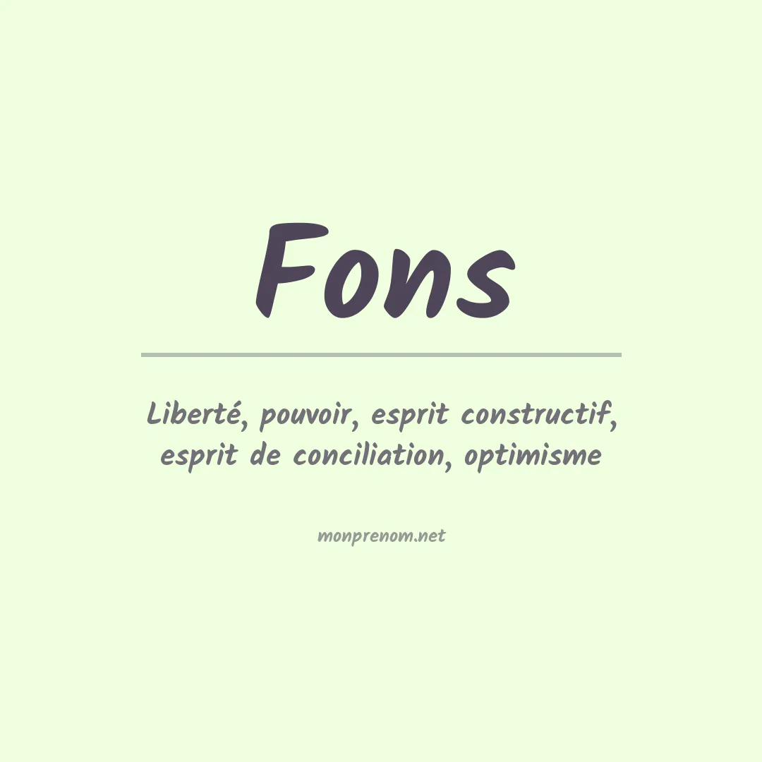 Signification du Prénom Fons