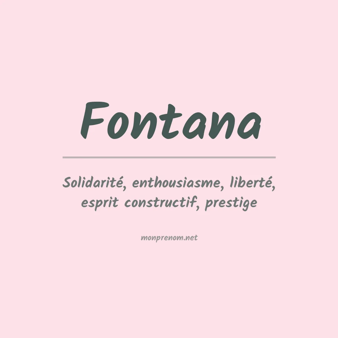 Signification du Prénom Fontana