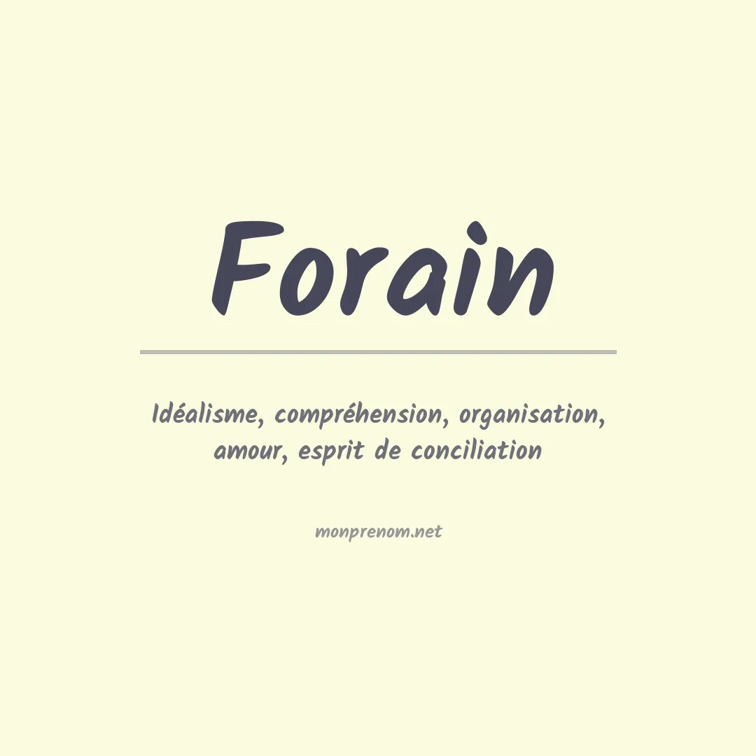 Signification du Prénom Forain Signification du Prénom Forain