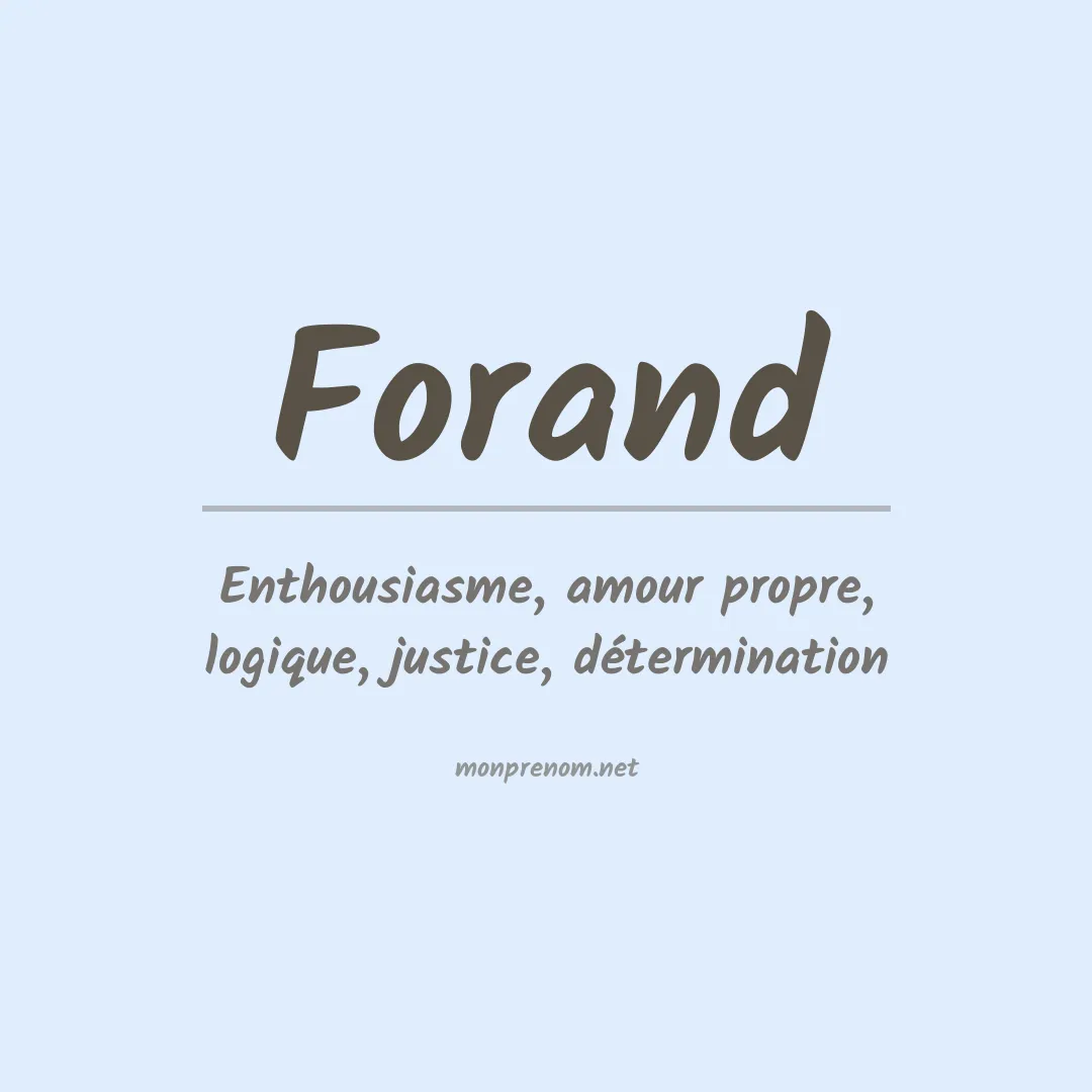 Signification du Prénom Forand