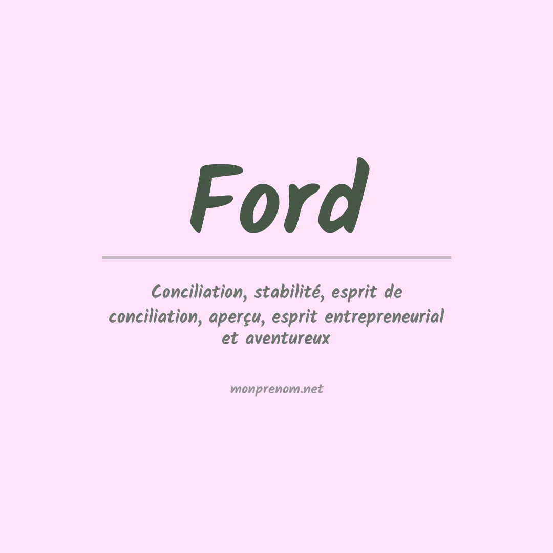 Signification du Prénom Ford