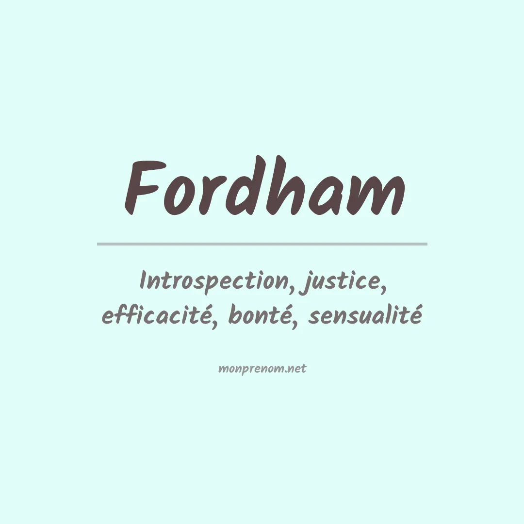 Signification du Prénom Fordham