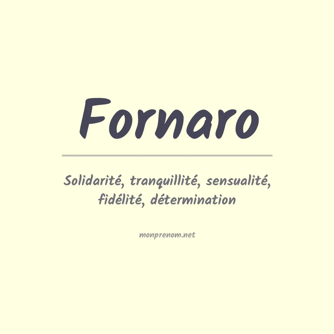 Signification du Prénom Fornaro