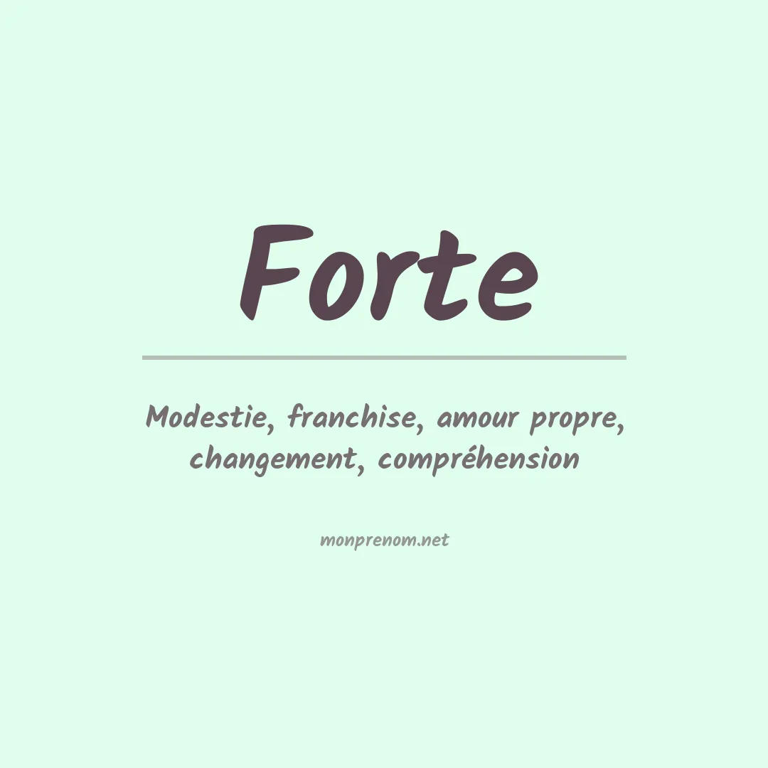 Signification du Prénom Forte