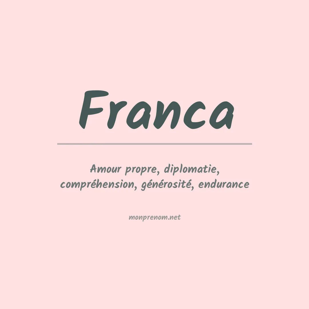 Signification du Prénom Franca