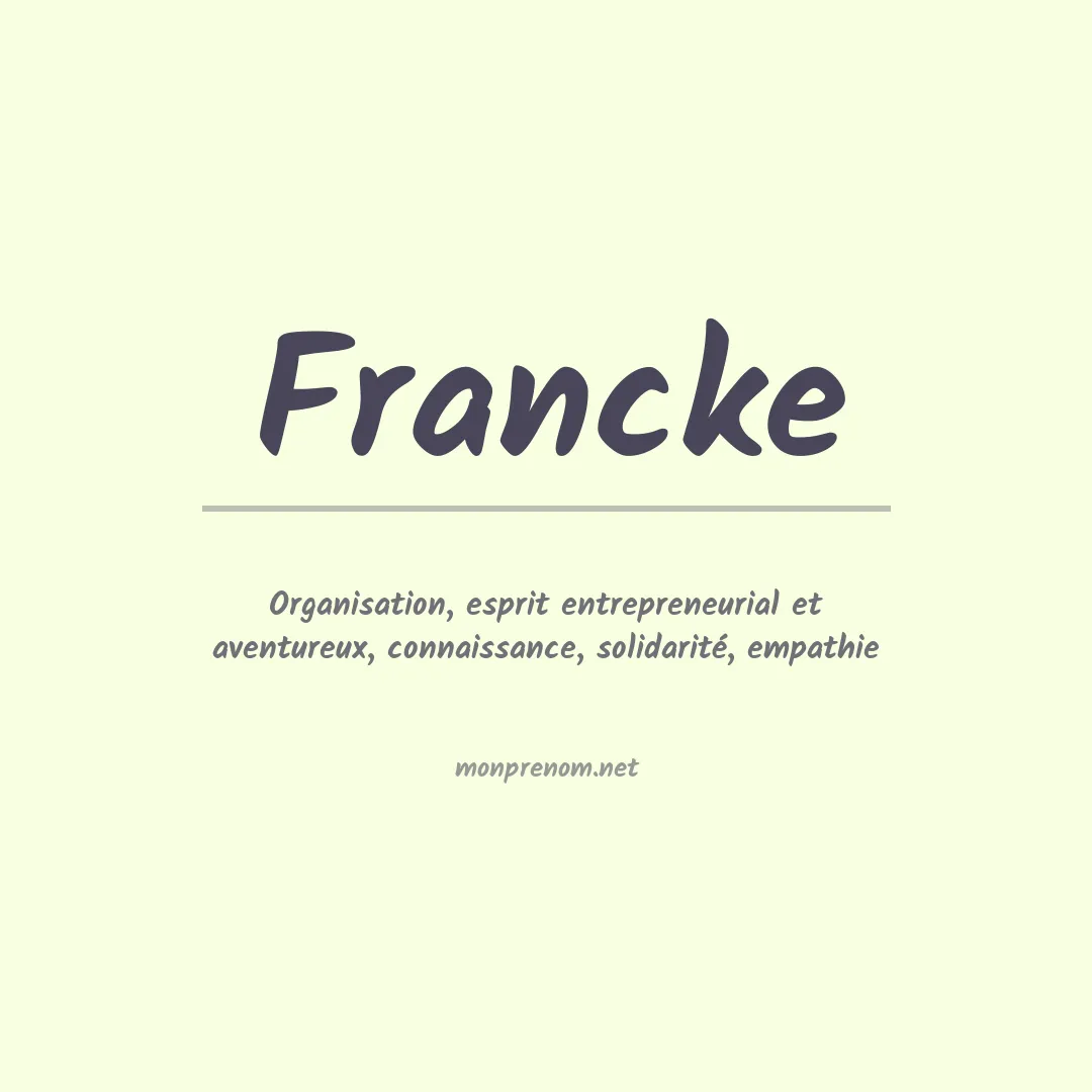 Signification du Prénom Francke