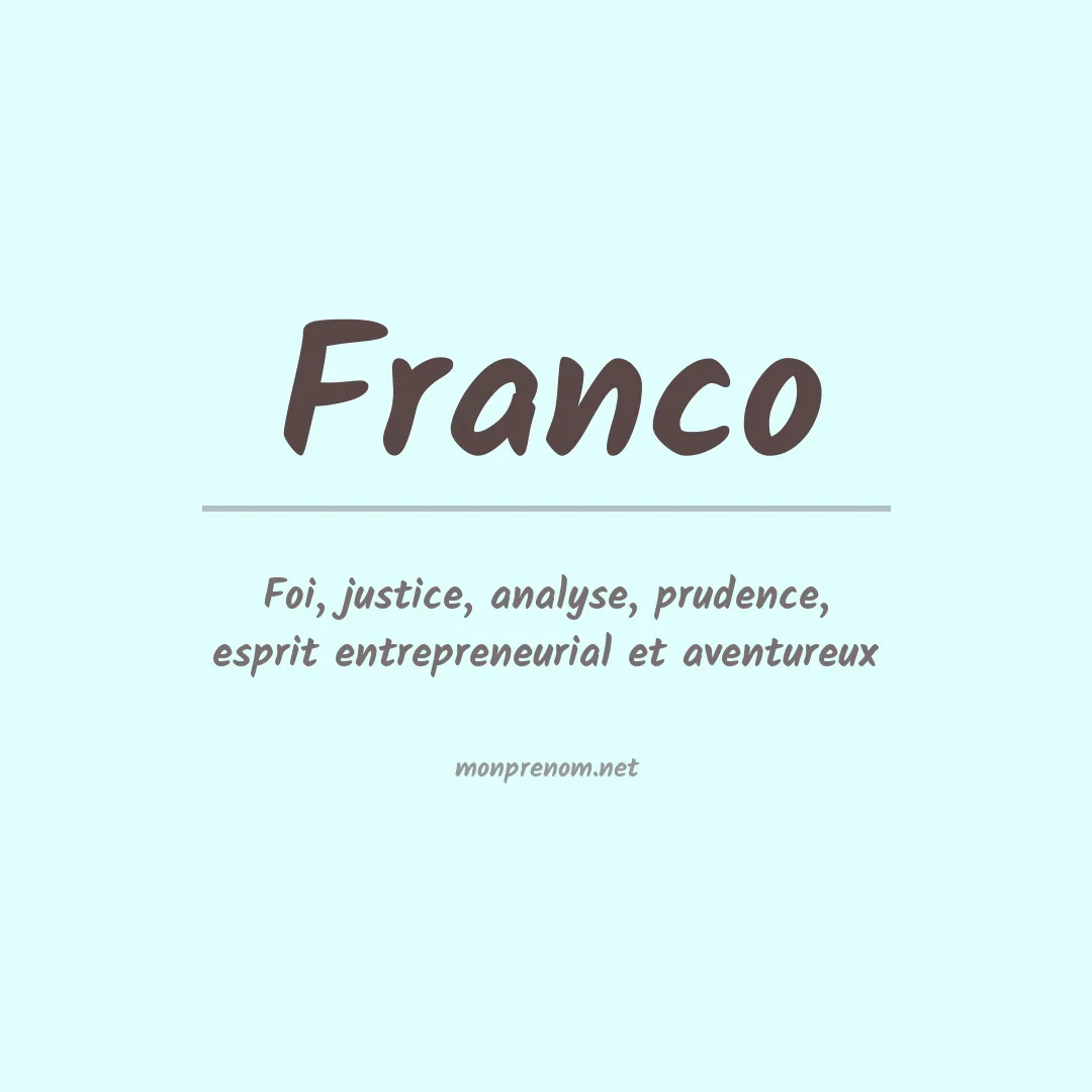 Signification du Prénom Franco