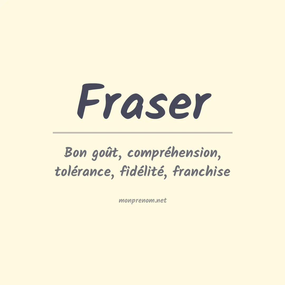 Signification du Prénom Fraser