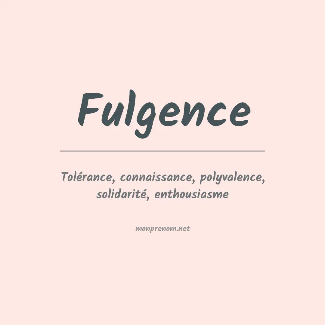 Signification du Prénom Fulgence