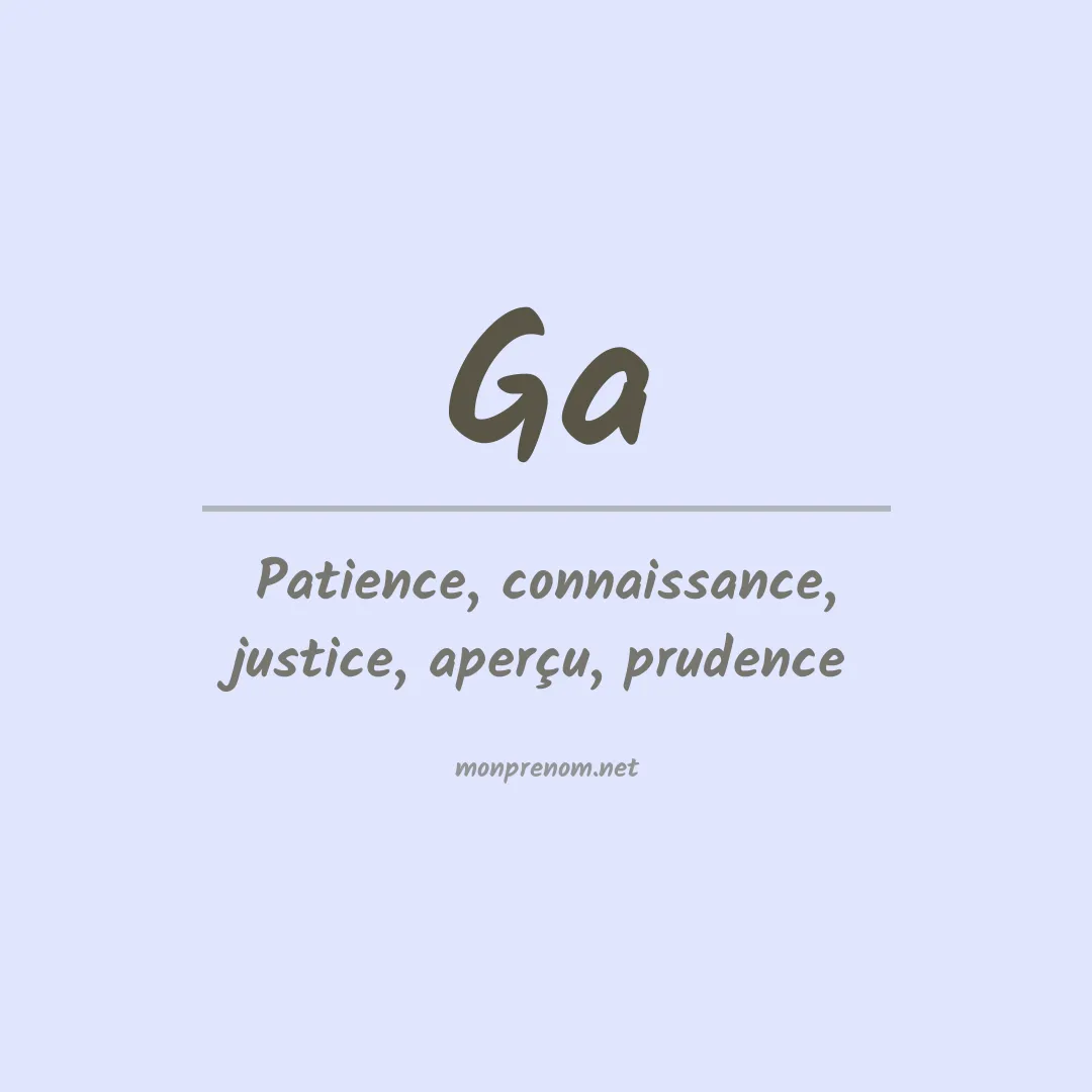 Signification du Prénom Ga Signification du Prénom Ga