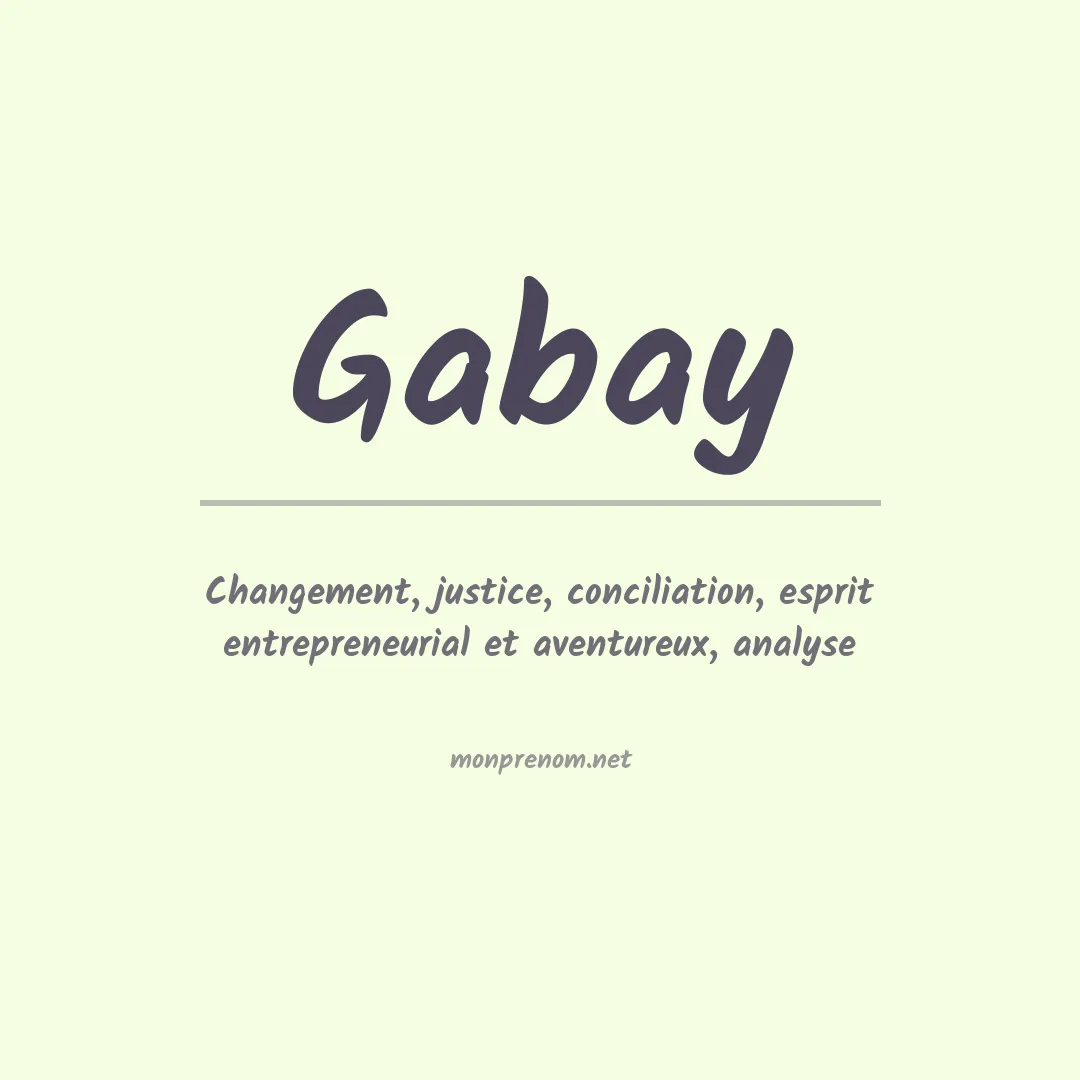 Signification du Prénom Gabay