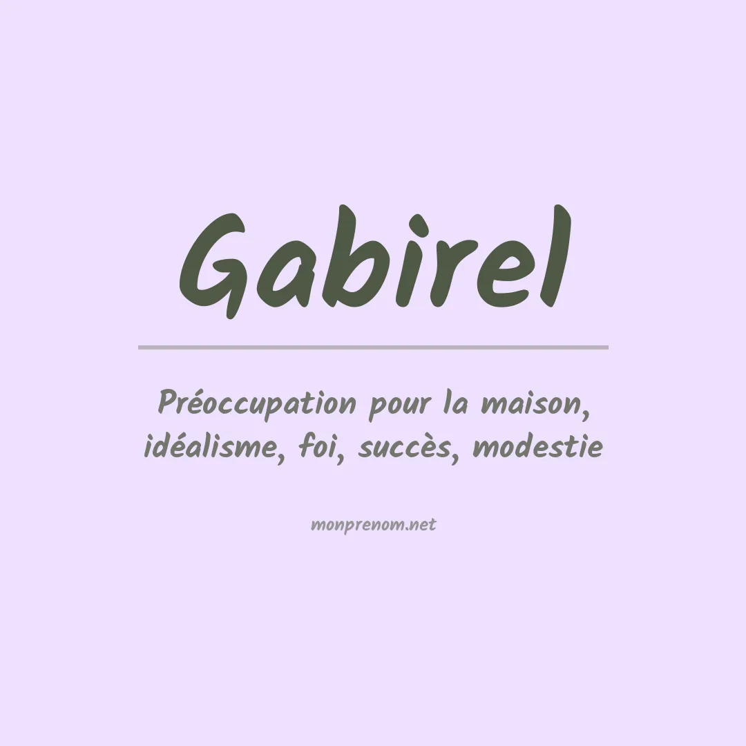 Signification du Prénom Gabirel