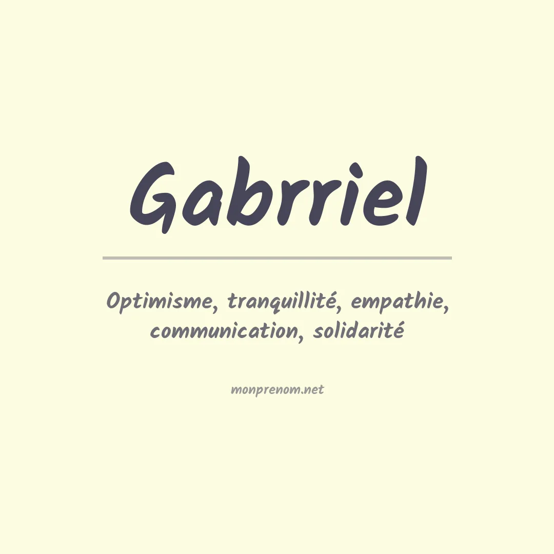 Signification du Prénom Gabrriel