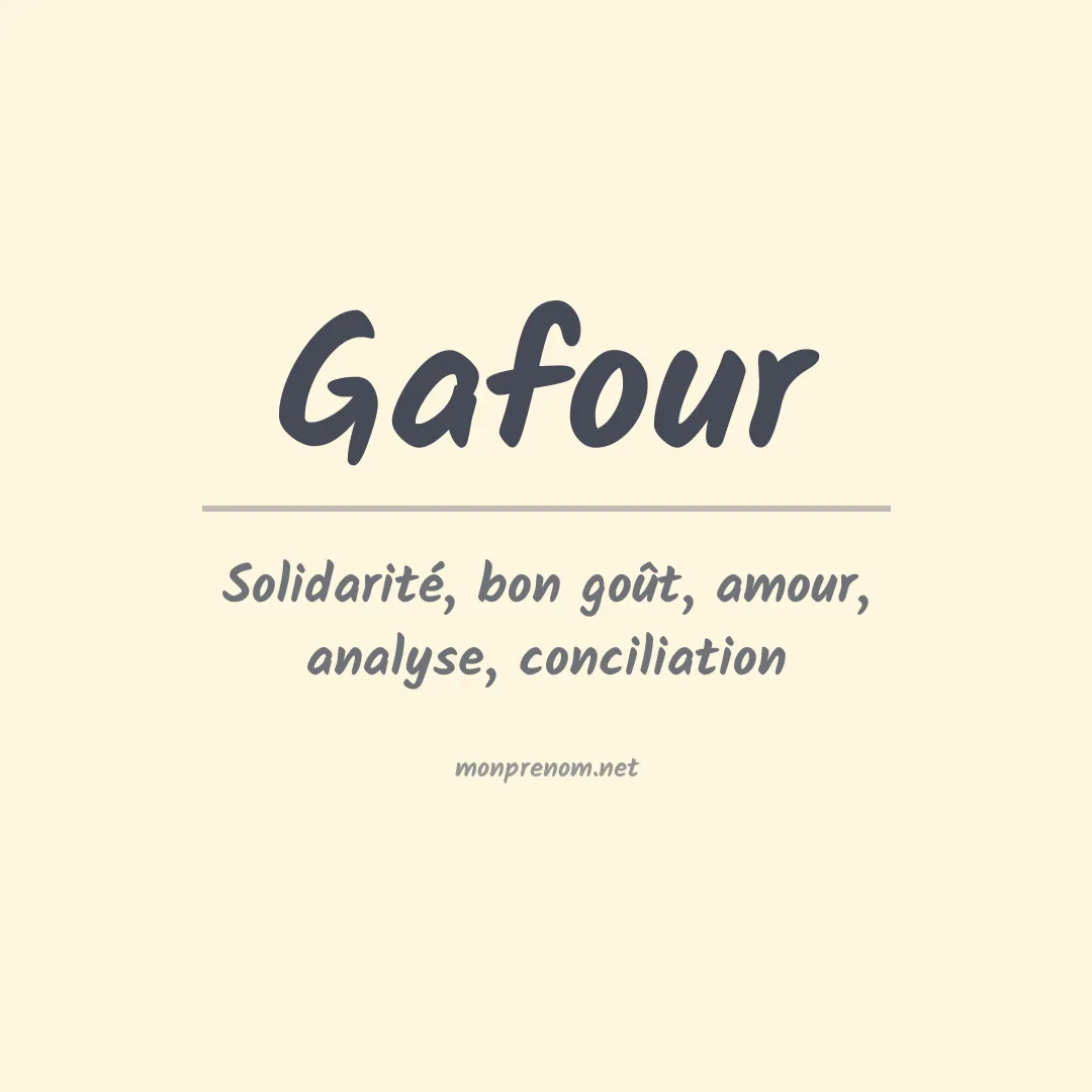 Signification du Prénom Gafour