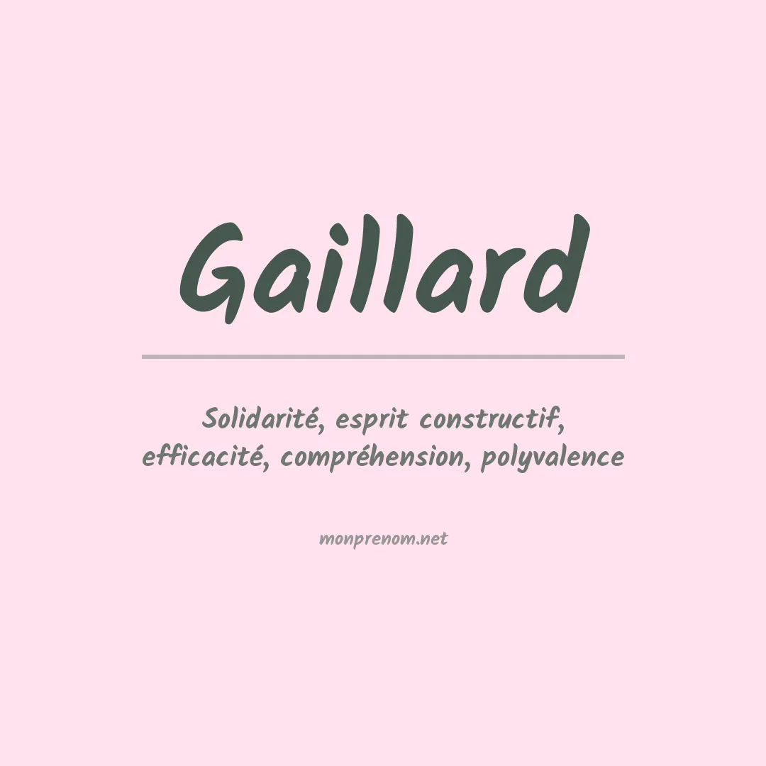 Signification du Prénom Gaillard