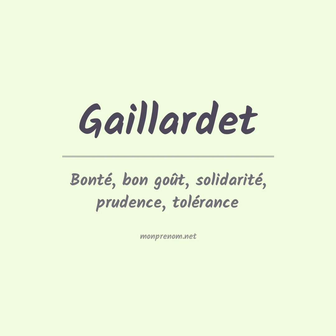 Signification du Prénom Gaillardet Signification du Prénom Gaillardet