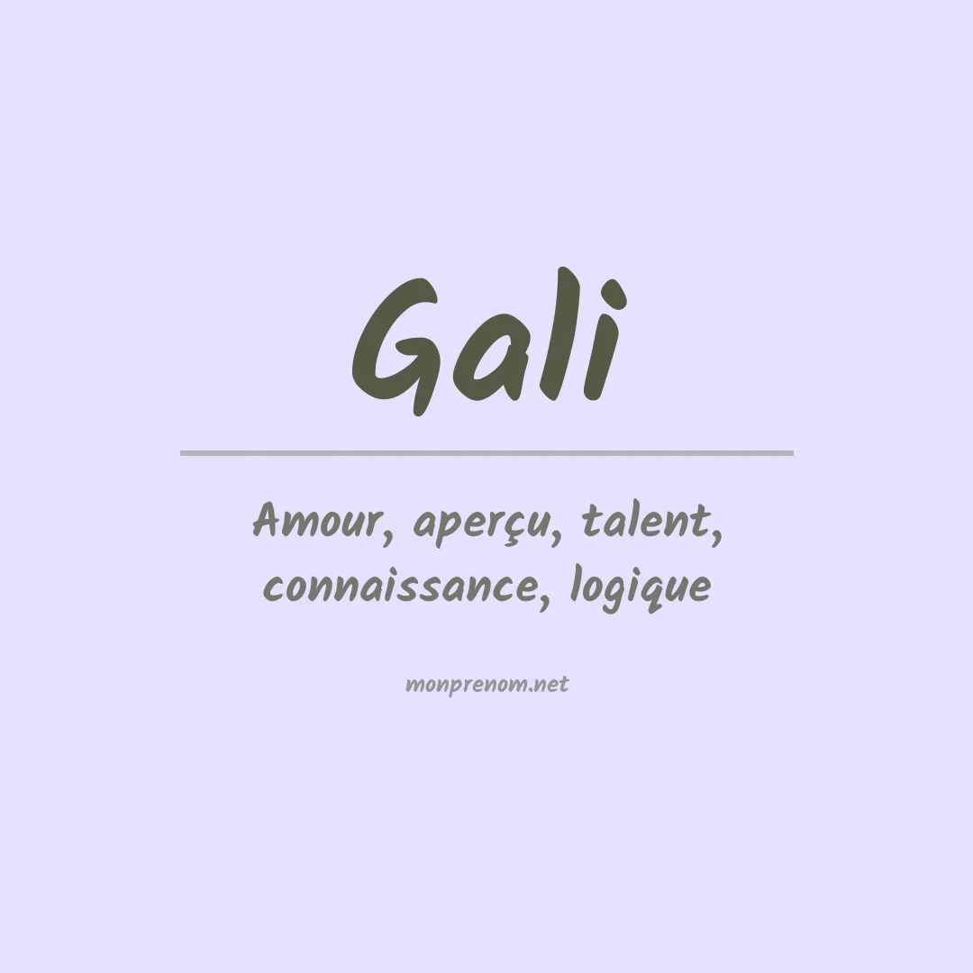 Signification du Prénom Gali