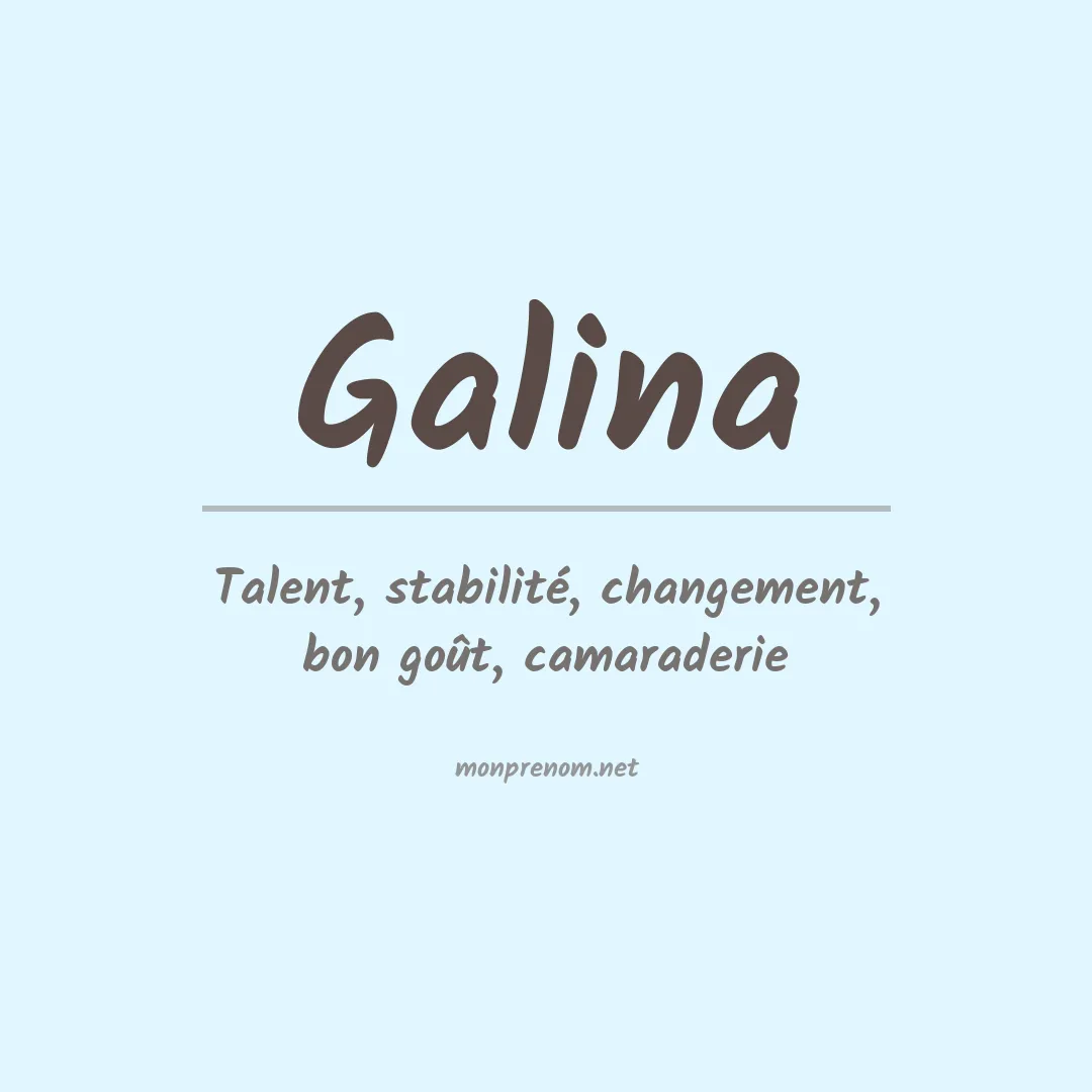 Signification du Prénom Galina