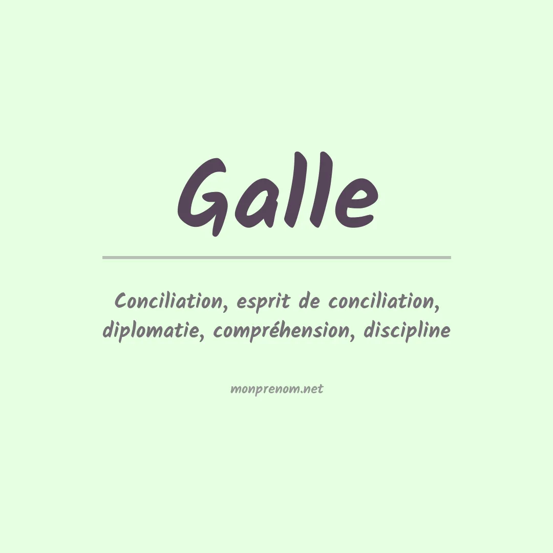 Signification du Prénom Galle