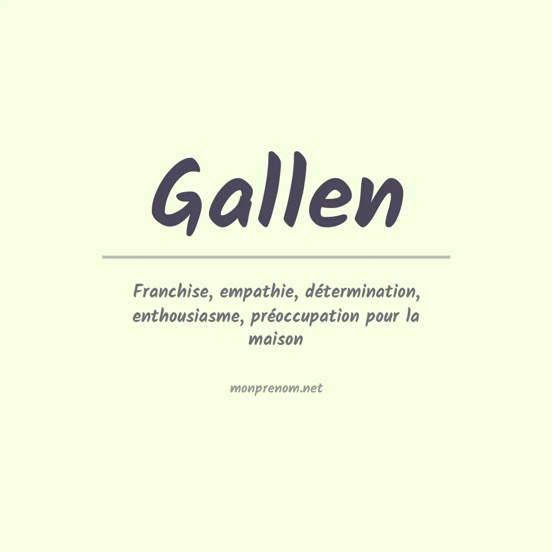 Signification du Prénom Gallen