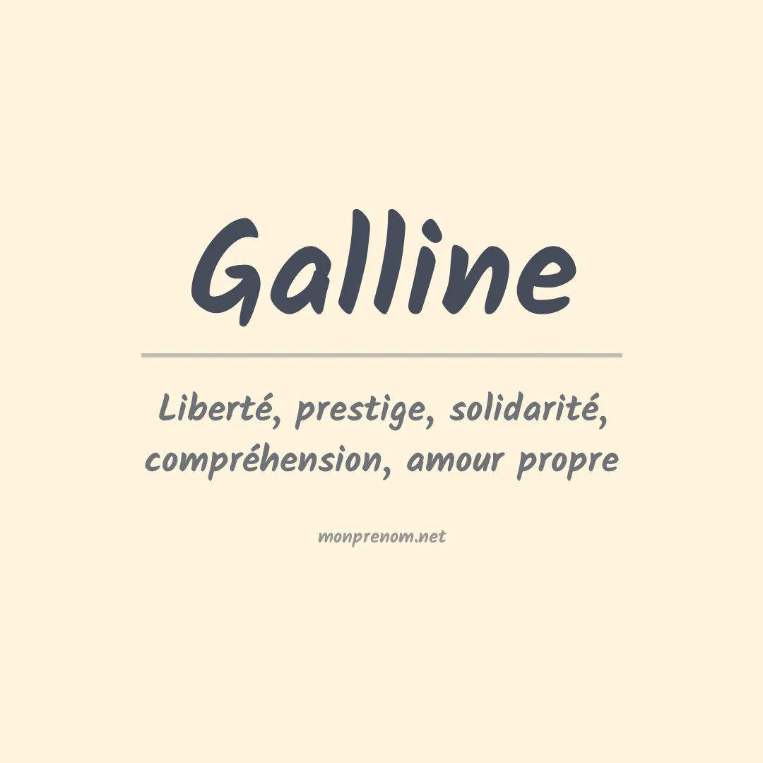 Signification du Prénom Galline Signification du Prénom Galline