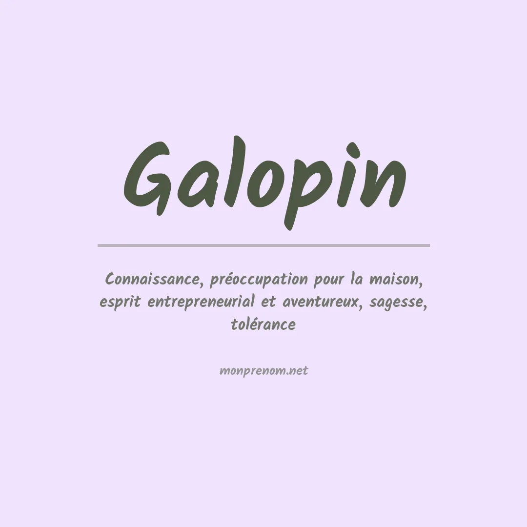 Signification du Prénom Galopin Signification du Prénom Galopin