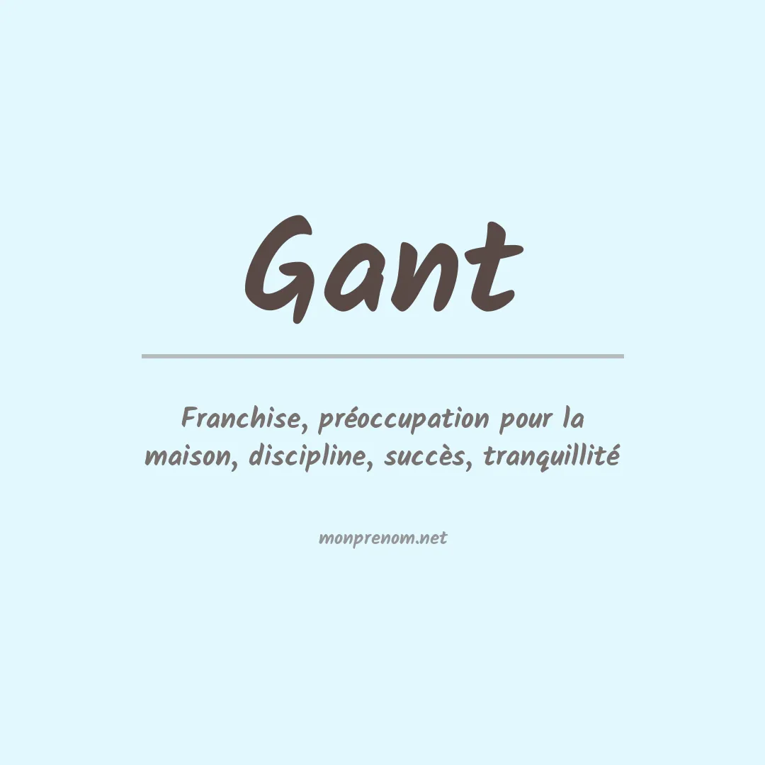 Signification du Prénom Gant