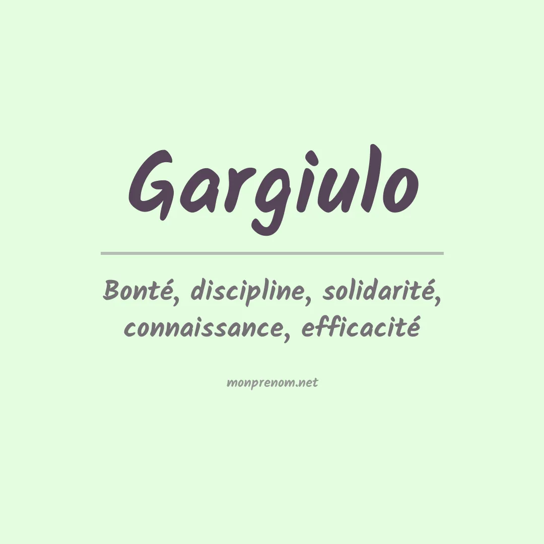 Signification du Prénom Gargiulo Signification du Prénom Gargiulo